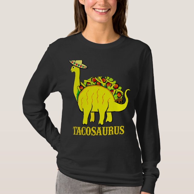 Camiseta Tacosaurus Cinco De Mayo Taco Dinossaur Tee (Frente)