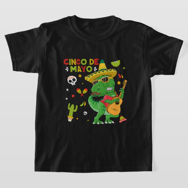 Camiseta Tacosaurus Rex Cinco De Mayo Toddler Boy Dinosaur (Postura )