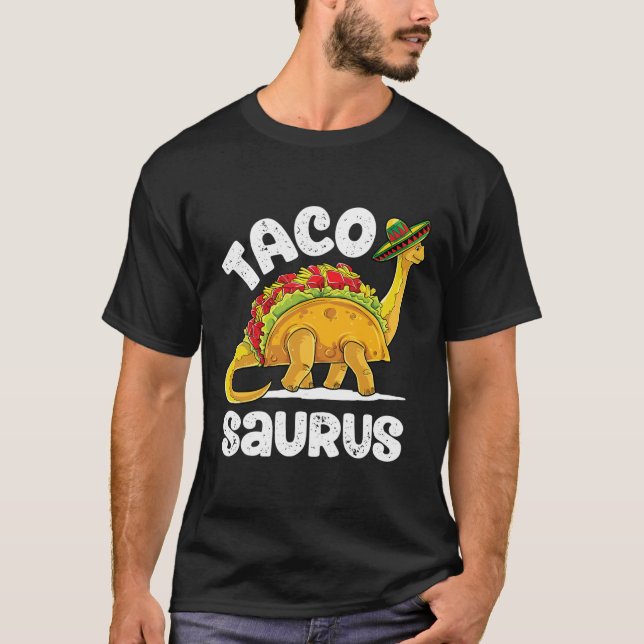 Camiseta Tacosaurus Taco Dinossaur T Rex Funny Cinco De May (Frente)