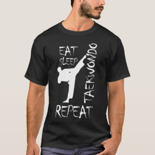 Camiseta Taekwondo Come Sleep Taekwondo Repete Arte Marcial