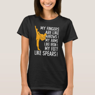 Camiseta Taekwondo de Karatê Marcial Meus Dedos São Como Fl