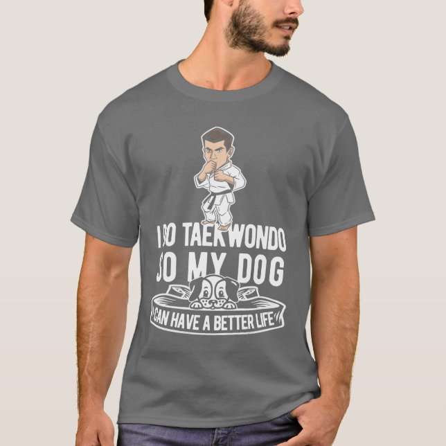 Camiseta Taekwondo Dog Engraçado (Frente)