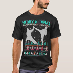 Camiseta Taekwondo Feliz Kickmas Natal Marcial Engraçado Ar
