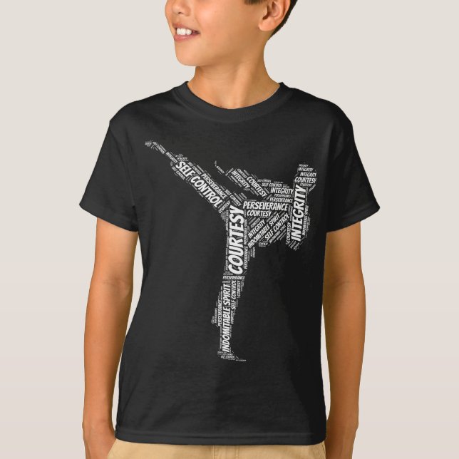 Camiseta Taekwondo Fighter 5 Tenets De Artes Marciais TKD (Frente)