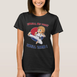Camiseta Taekwondo for Girls Cheira Meu Pé para Crianças