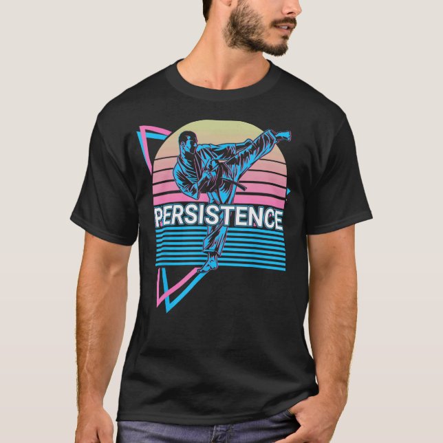 Camiseta Taekwondo Karate Retro Persistência (Frente)