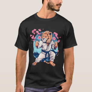 Camiseta Taekwondo Kung Fu Leão Flores de Sakura Artes Marc