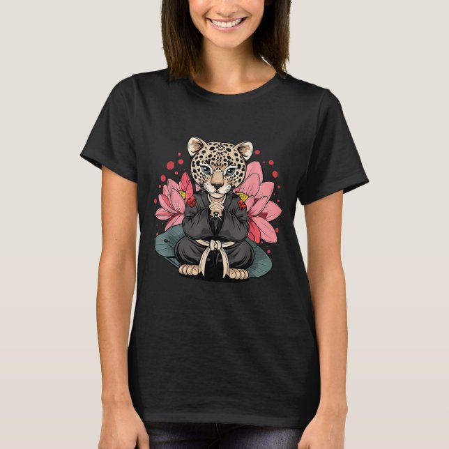 Camiseta Taekwondo Leopard Kickboxing Animall Jiu-Jitsu (Frente)