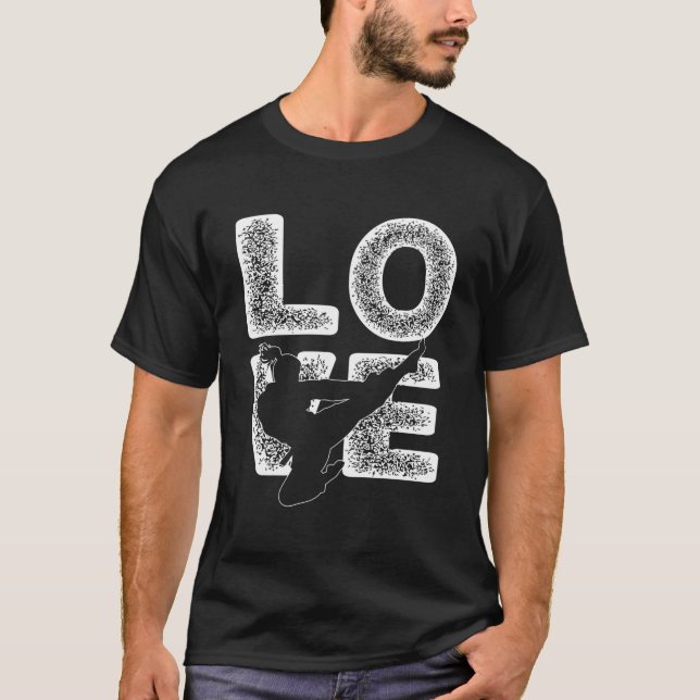 Camiseta Taekwondo Love Word Theme Design Tae Kwon Do (Frente)