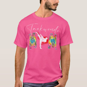 Camiseta Taekwondo Mãe Arte Marcial Lover Tiedye Leopard Mo