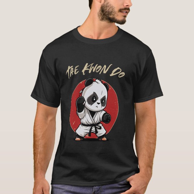 Camiseta Taekwondo Panda Coreano - Engraçado TKD Coreano Ma (Frente)