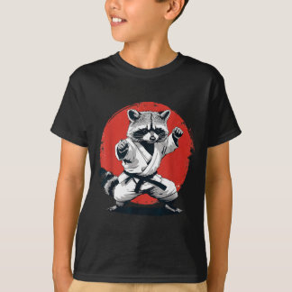 Camiseta Taekwondo Raccoon Kickboxing Animall Jiu-Jitsu