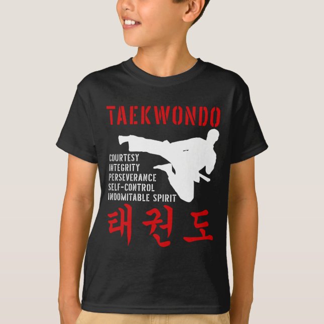 Camiseta Taekwondo Tenets Artes Marciais (Frente)