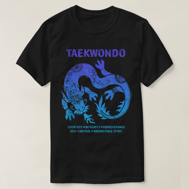 Camiseta Taekwondo TKD Tae Kwon Do Dragon Art Artes Marciai (Frente do Design)