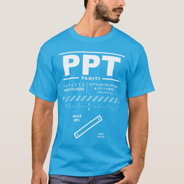 Camiseta Tahiti Faaa Aeroporto Internacional PPT-Shirt (Frente)