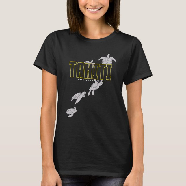 Camiseta Tahiti Sea Turtles Scuba Diving with Turtles (Frente)