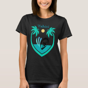 Camiseta Tahiti Surfing Pacific Polinésia Sea Palm Tree Sur