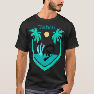 Camiseta Tahiti Surfing Pacific Polinésia Sea Palm Tree Sur