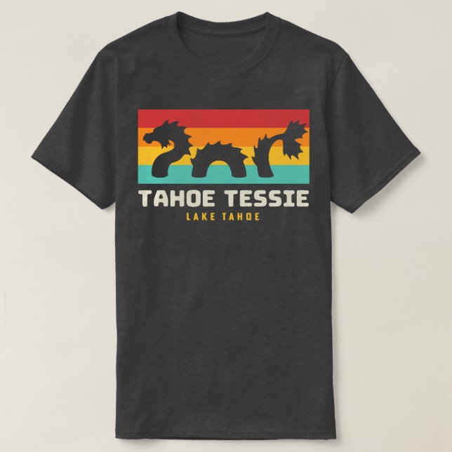 Camiseta Tahoe Tessie Lake Tahoe Lake Monster California 1 (Frente do Design)