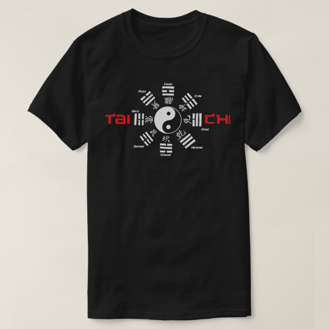 Camiseta Tai Chi Circle e Yin Yang Símbolo (Frente do Design)