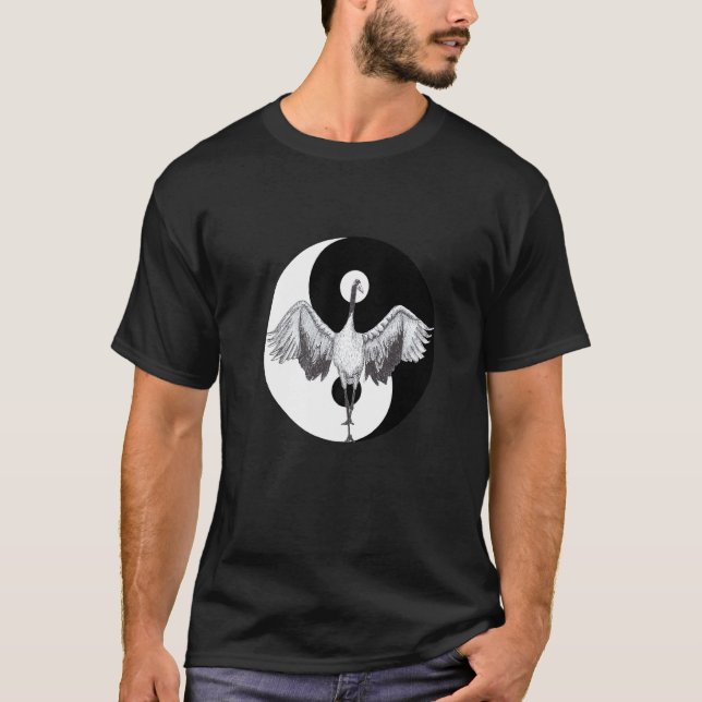 Camiseta Tai Chi Crane Pose Sketch (Frente)