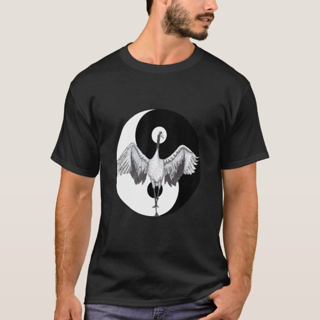 Camiseta Tai Chi Crane Pose Sketch (Frente)
