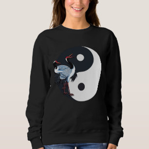Camiseta Tai Chi Grou Branco Yin Yang Qi Gong Chinês Branco