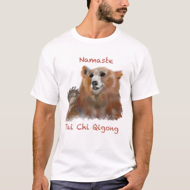Camiseta Tai Chi Qigong Bear White (Frente)