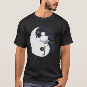 Camiseta Tai Chi White Crane Yin Yang Qi Gong Chinês Branco