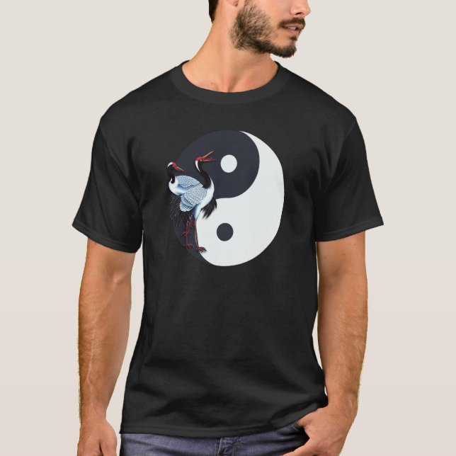 Camiseta Tai Chi White Crane Yin Yang Qi Gong Chinese White (Frente)