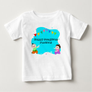 Camiseta Tai Crianças no Festival de Água do Dia de Songk