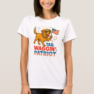 Camiseta Tail Waggin' Patriot Cachorro Patriótico Bonito