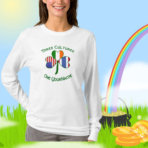 Camiseta Tailandês Irish American Flags Shamrock Personaliz