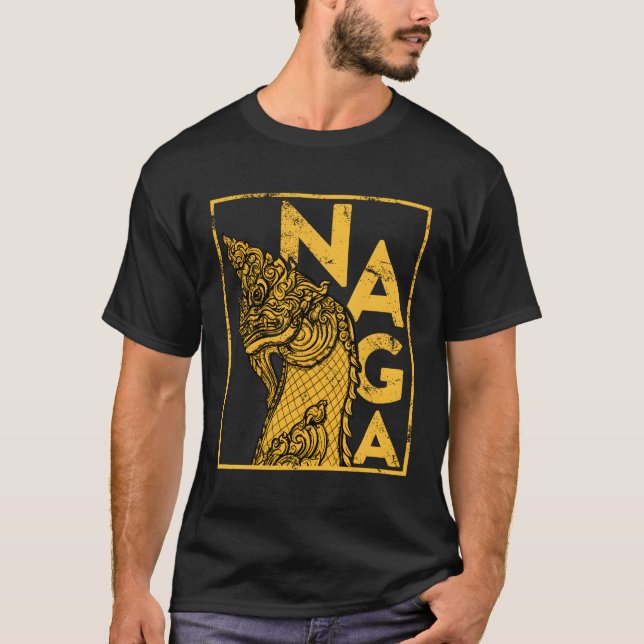 Camiseta Tailandês Phaya Naga Dragão do Mar Laos Naga Payan (Frente)