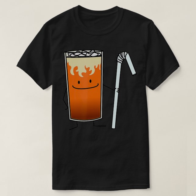 Camiseta Tailandês Tea Bendy Straw Happy Drink Tailândia TS (Frente do Design)