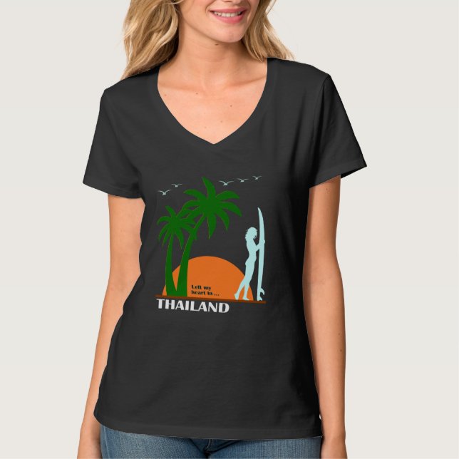 Camiseta Tailândia Beach Palm Koh Samui Surf Phuket Vacatio (Frente)