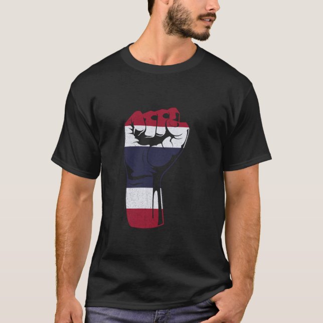 Camiseta Tailândia EUA Raízes Tailandesas Orgulho Tailandês (Frente)