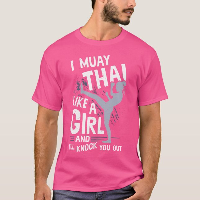 Camiseta Tailândia Mma Thai Boxing Muay Thai Girl Kickboxin (Frente)