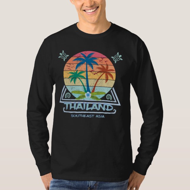 Camiseta Tailândia Palms Island Sea Turtle Beach Phuket Sam (Frente)