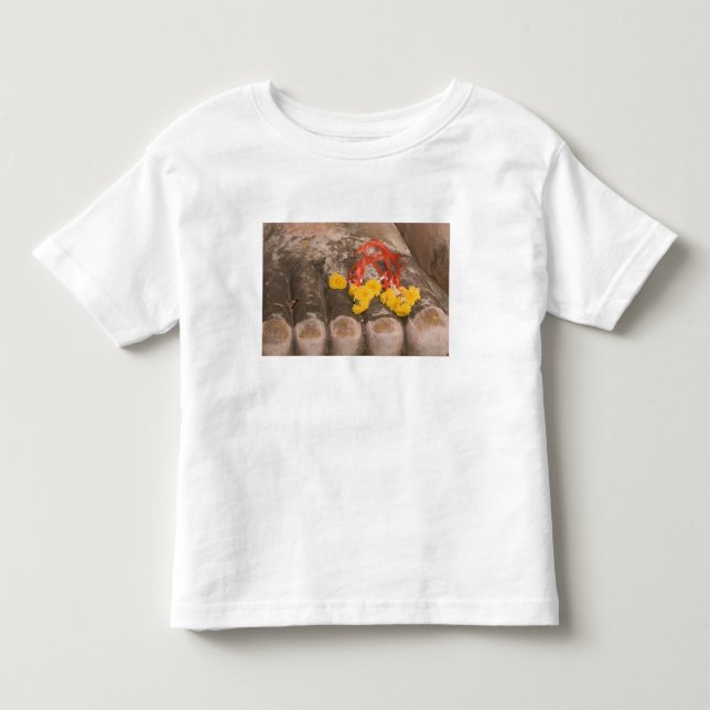 Camiseta Tailândia, pés de Buda e oferenda de Marigold (Frente)