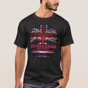 Camiseta Tailândia Tailandês Reino Unido Raízes de Árvore B