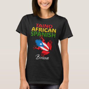 Camiseta Taino Africano Espanhol Coqui Bandeira de Porto Ri