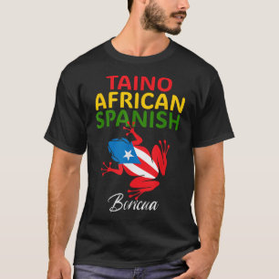 Camiseta Taino Africano Espanhol Coqui Bandeira de Porto Ri