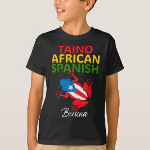 Camiseta Taino Africano Espanhol Coqui Porto Rico Bandeira