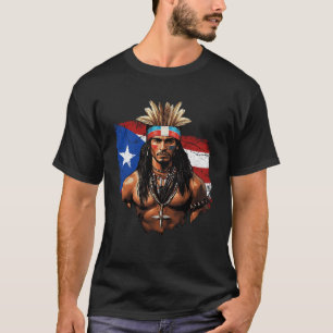 Camiseta Taino Man Puerto Rican Flag Pessoas Cari