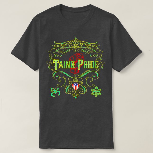 Camiseta Taino Pride Vintage Style Neon (Frente do Design)