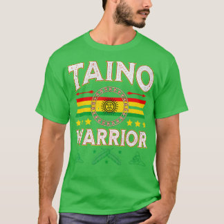 Camiseta Taino Warrior Flag Nativo Americano Arawak Boriken