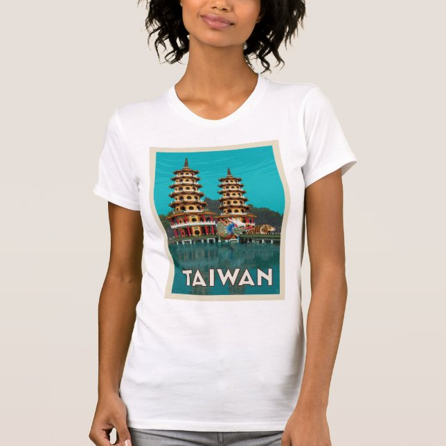 Camiseta Taiwan | Dragão E Pagodas De Tigre (Frente)