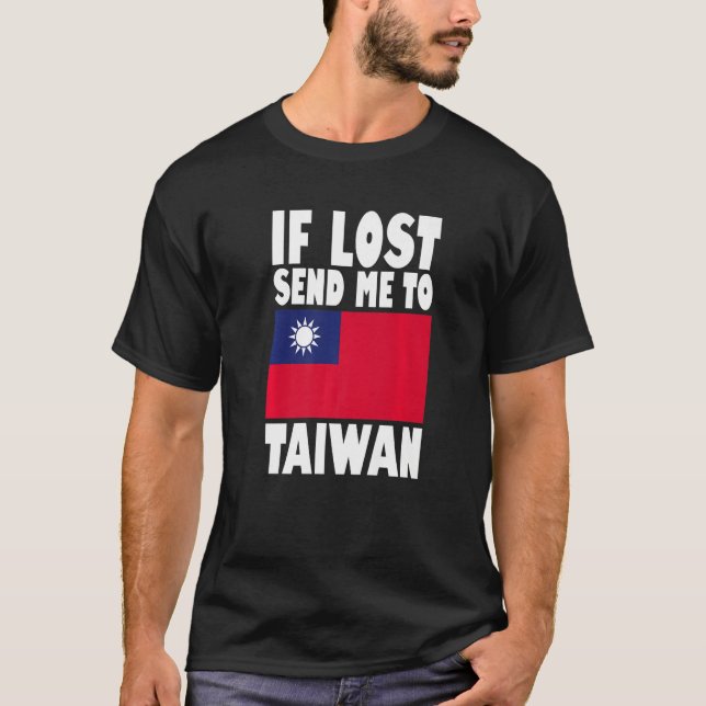 Camiseta Taiwan Flag Design  If lost send me to Taiwan Prem (Frente)