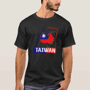 Camiseta Taiwan Flag Heart Support Chinês Taiwan
